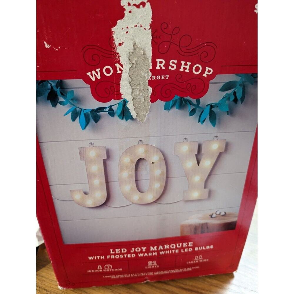 LED Joy Marquee With Frosted Warm Light LED Bulbs VTG Target,Tested And Works...